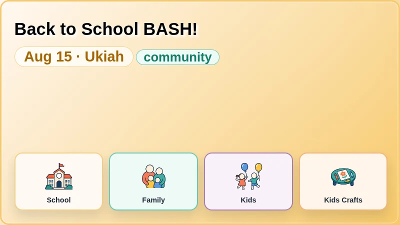 Back to School BASH!