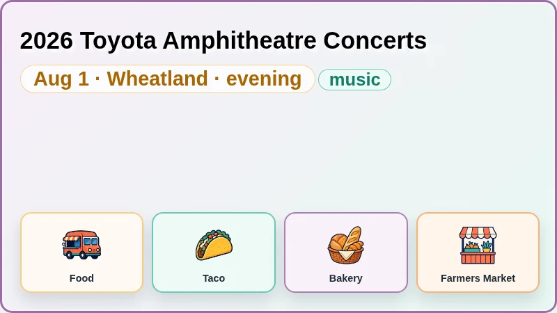 2026 Toyota Amphitheatre Concerts
