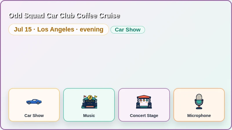 Odd Squad Car Club Coffee Cruise